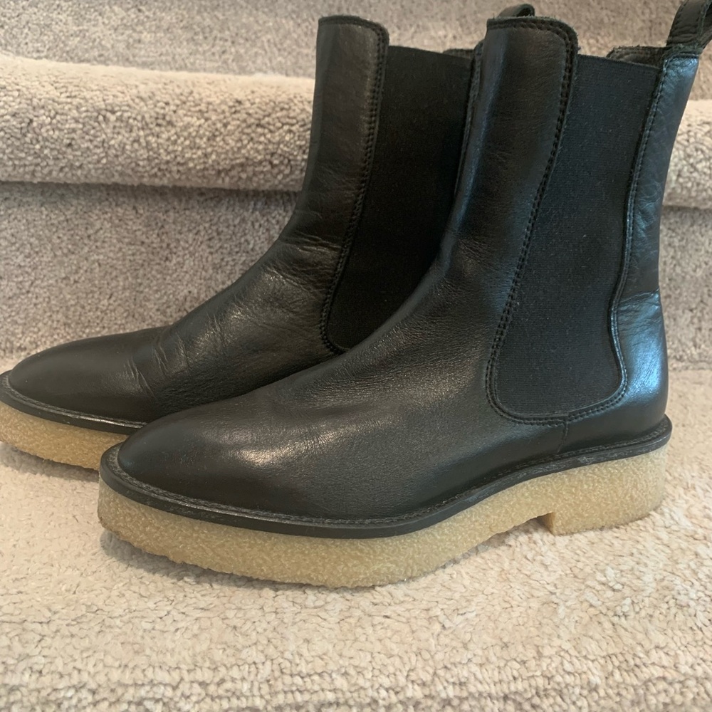 H&M Black Genuine Leather Boots